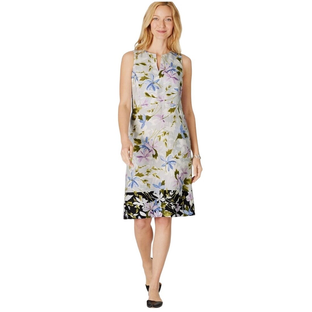 J.Jill Love Linen Floral Print 100%‎ LINEN Dress Women's 2X Plus Size Resortwear